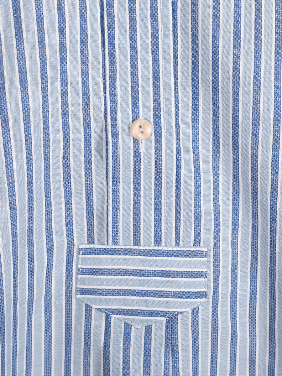Waldorff Trachtenhemd, blau-hellblau, gestreift, Pfoad, Liegekragen #4