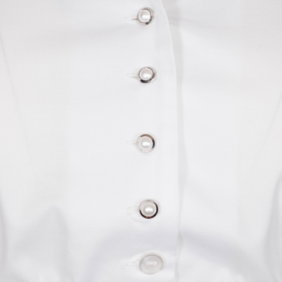 Country Line Dirndlbluse weiß, V-Ausschnitt, Stehkragen, weite Arme 3/4-Arm #3