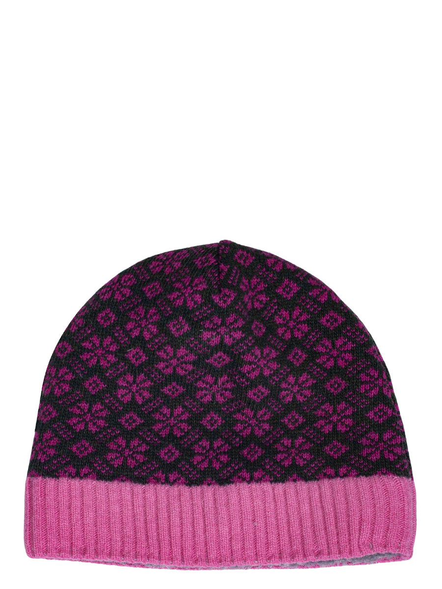 Huber Strickmütze Jill pink mit oliv, innen Fleece #1