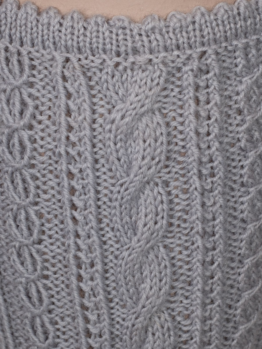 hausg'macht Kniestrumpf, grau, handgefertigt #2