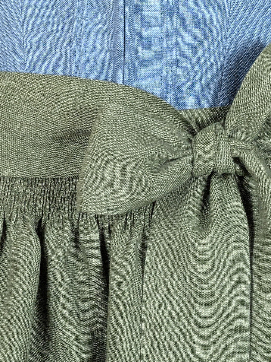 Kaiseralm Leinendirndl Dagi, blau-grün, 80lg #2