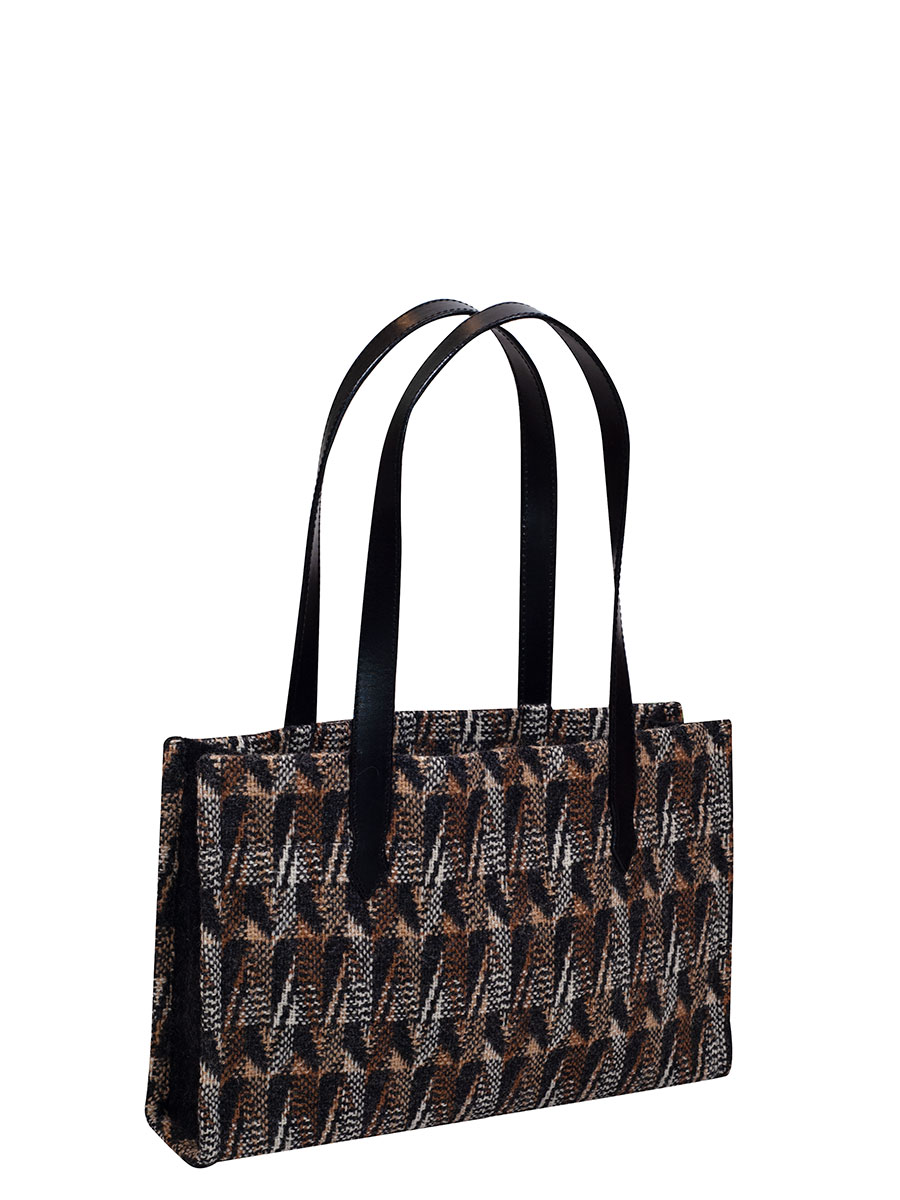Bezirk Oberbayern Handtasche Zeger, grau, gestreift, klein #1
