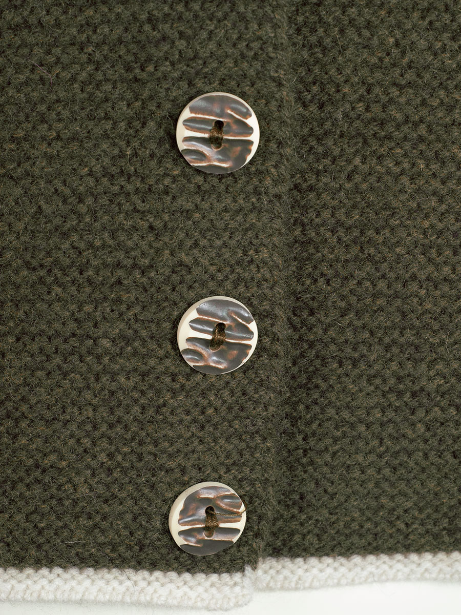 fei scho schee Strickjacke, marsh, Einfassung in beige, kurz #4