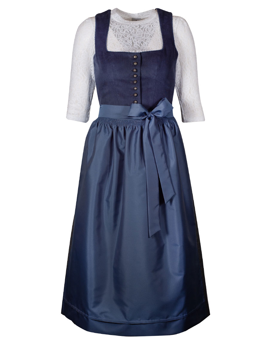 Wenger Dirndl Runa, Cordmieder, blau, elegant, 80lg #1