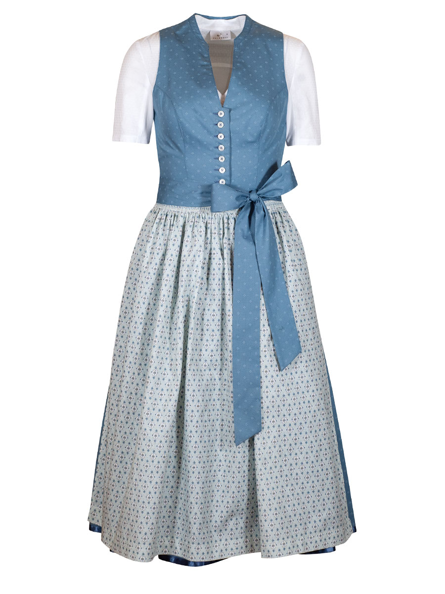 hausg'macht Baumwolldirndl Walchsee, petrol, hochgeschlossen, 80cm #1