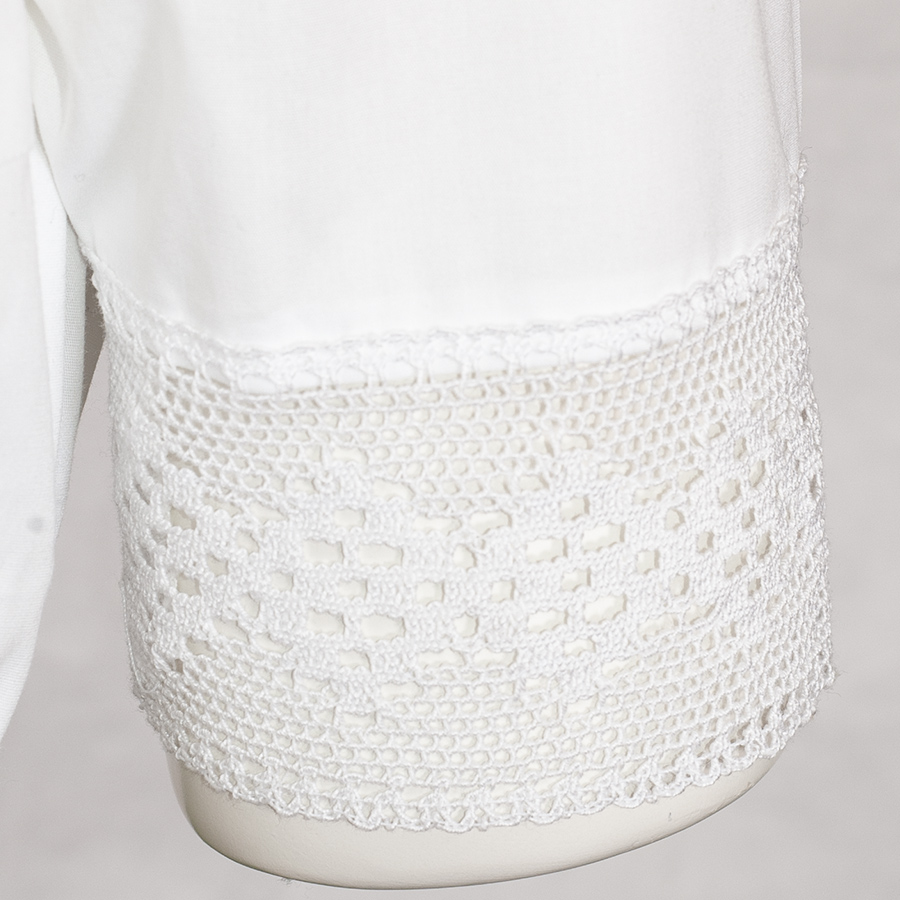 Hammerschmid Dirndlbluse Amelie, weiß, Kelchkragen, Spitzenborte, Stretch #4