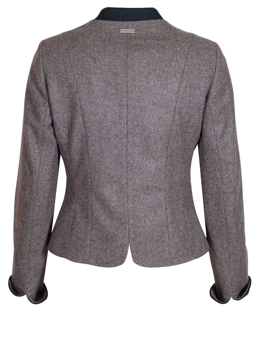 Bauer Lodenjanker grau, grünes Paspol #2