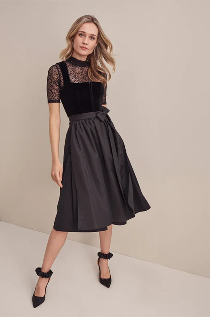 Kinga Mathe Dirndl Alice, Samtdirndl, schwarz, 80lg #2