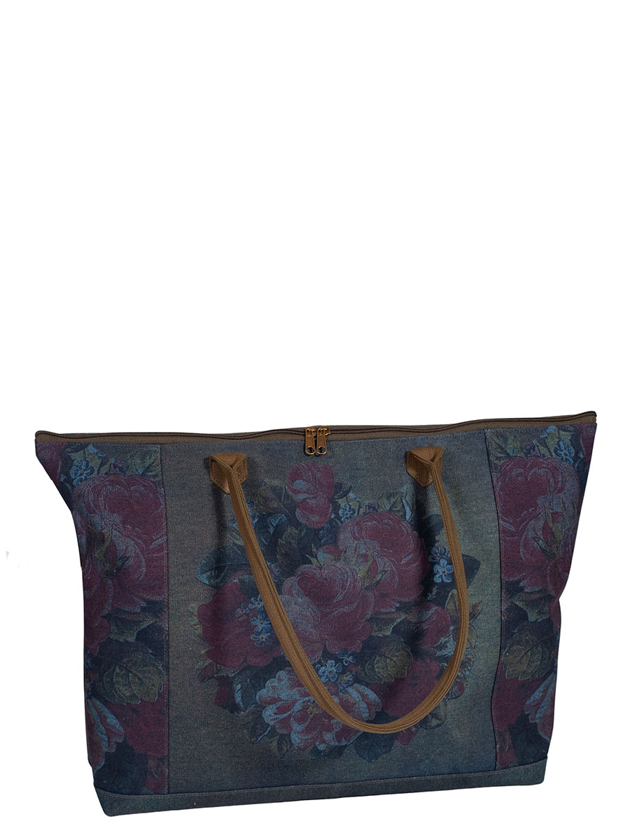 Guido Schultertasche, Travel, Motiv Rose, Leinen #3