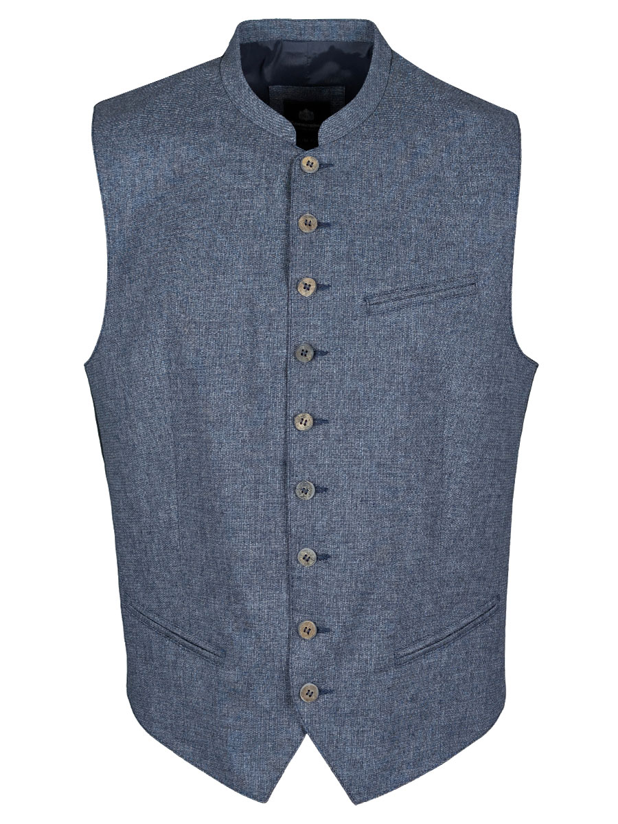 Hammerschmid Herrenweste David, blau gemustert #1