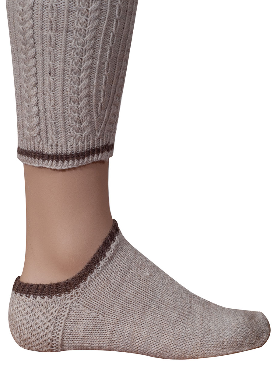 hausg'macht Loferl, beige-mittelgrau, Strick, handgestrickt #3