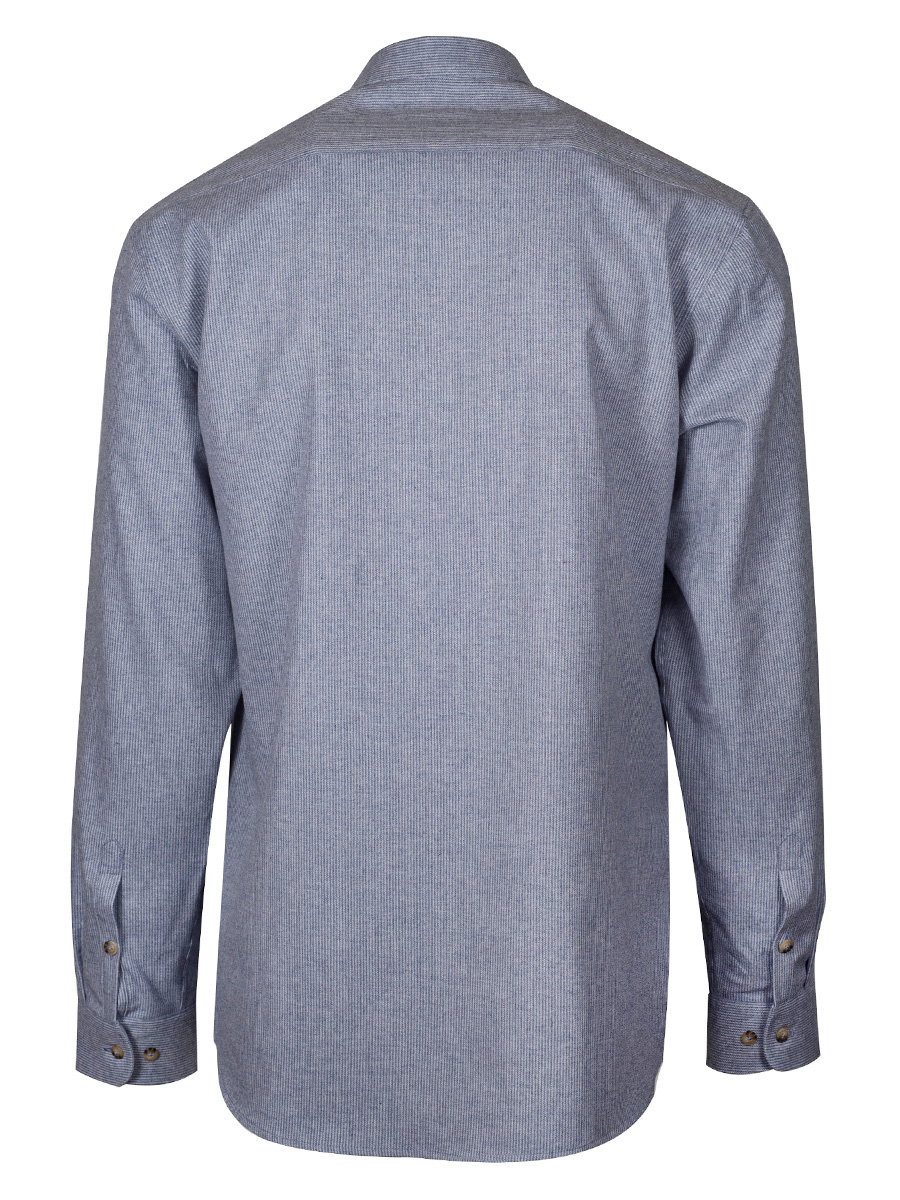 Waldorff Trachtenhemd hellblau, gestreift, Pfoad, Stehkragen #3