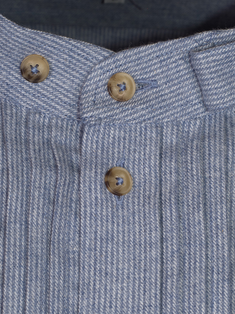 Waldorff Trachtenhemd hellblau, gestreift, Pfoad, Stehkragen #2