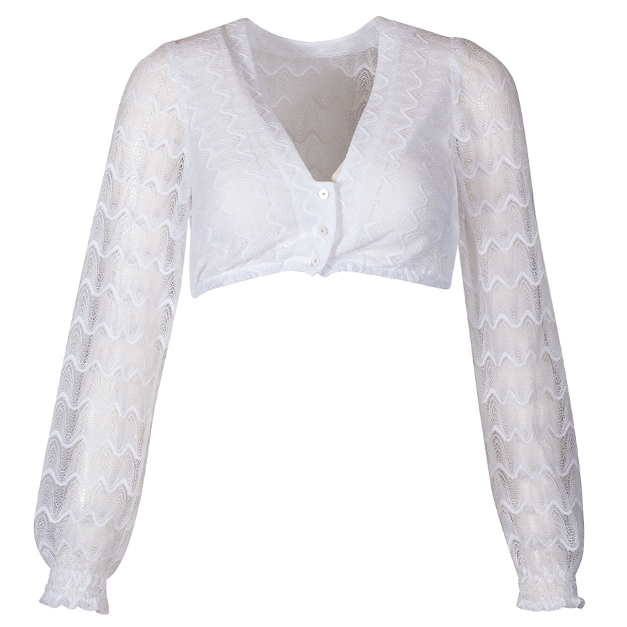 Waldorff Dirndlbluse Spitze, Langarm, Puffarm #1