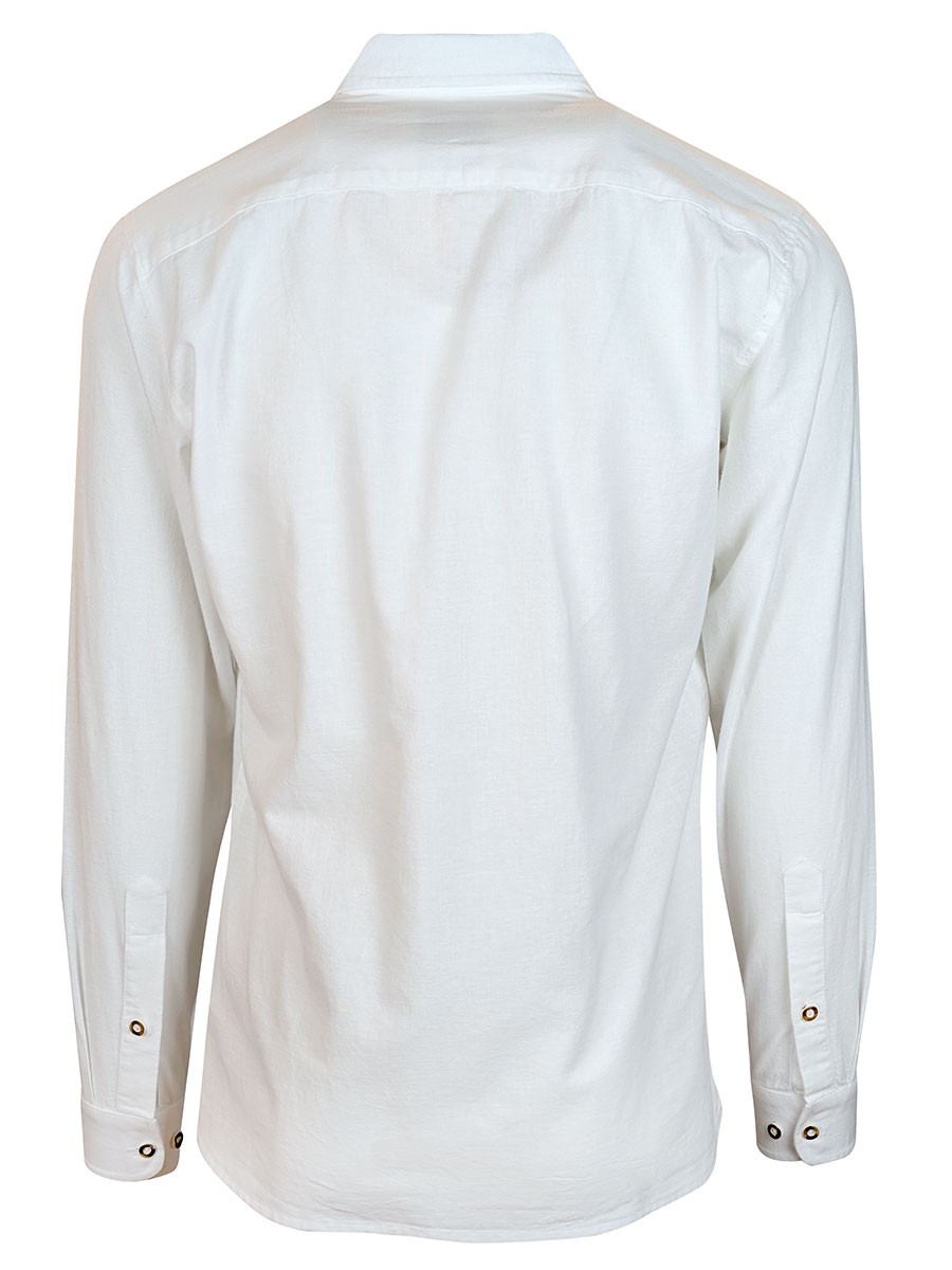 Hammerschmid Leinenhemd weiß, durchgeknöpft, Liegekrage, Slim Fit #3