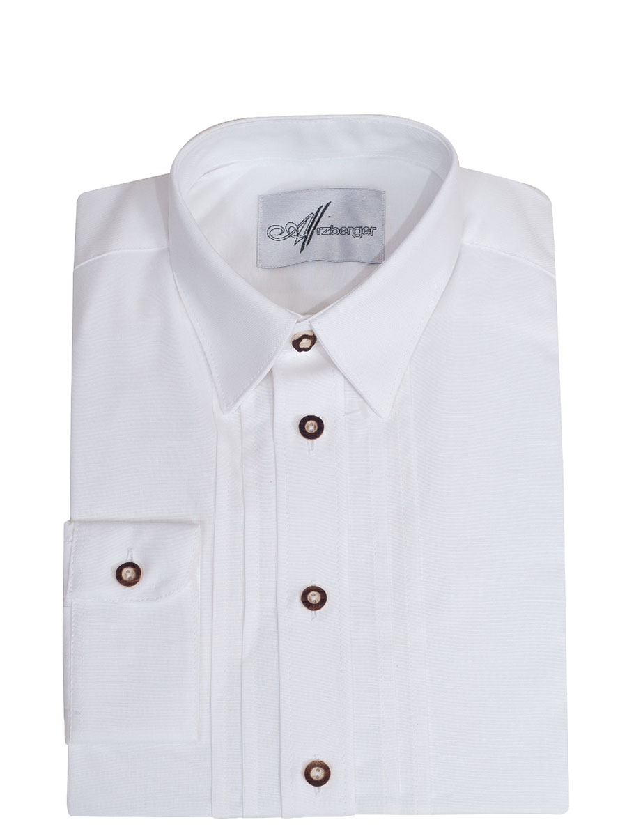 Arzberger Trachtenhemd weiß, SLIM, Liegekragen, durchgeknöpft #1