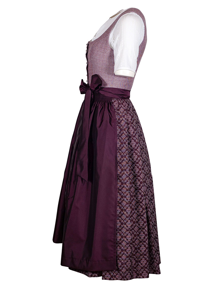 Hammerschmid Koflersee Dirndl, weinrot, gemustert, 80lg #2