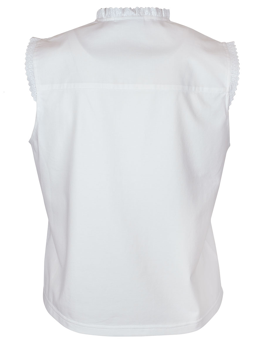 Feli und Hans Bibione Topbluse, weiß, Rüschen #2