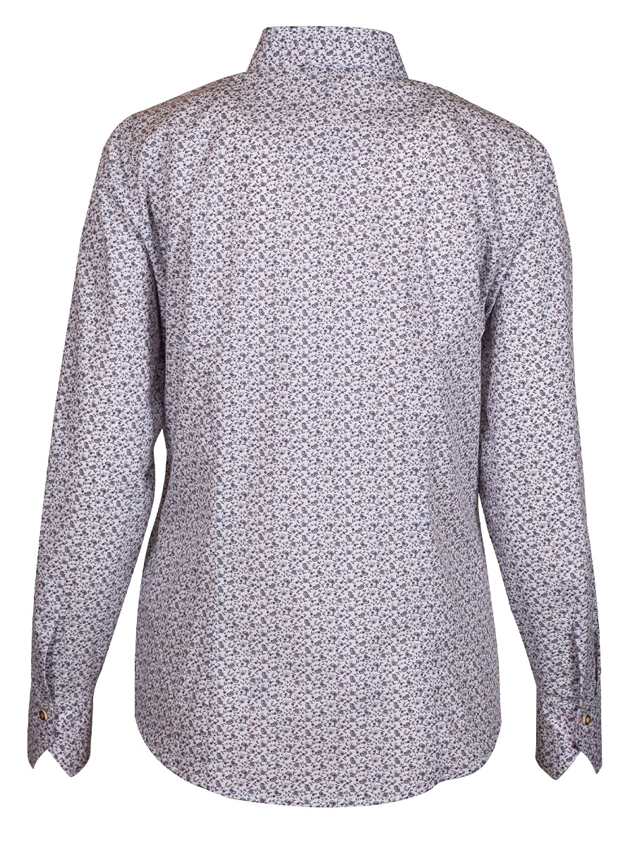 Arido Damenbluse, weiß, All-Over Print, grün-rose #2