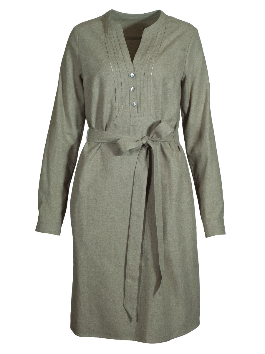 Waldorff Hemdkleid hellgrün, Flanell, Stoffgürtel #1