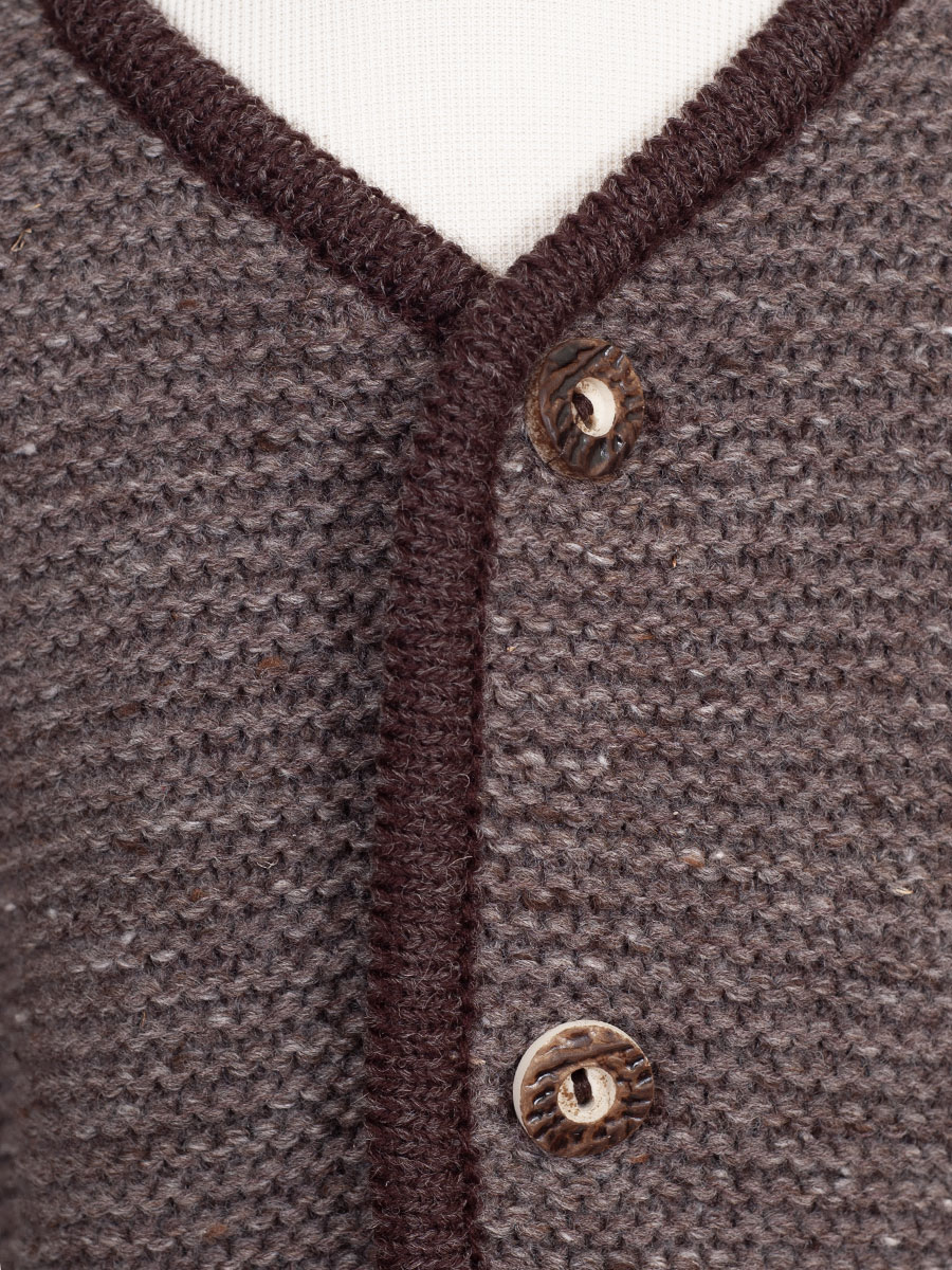 Ederer Kinderstrickjacke, Buben, braun meliert, braune Einfassung #4