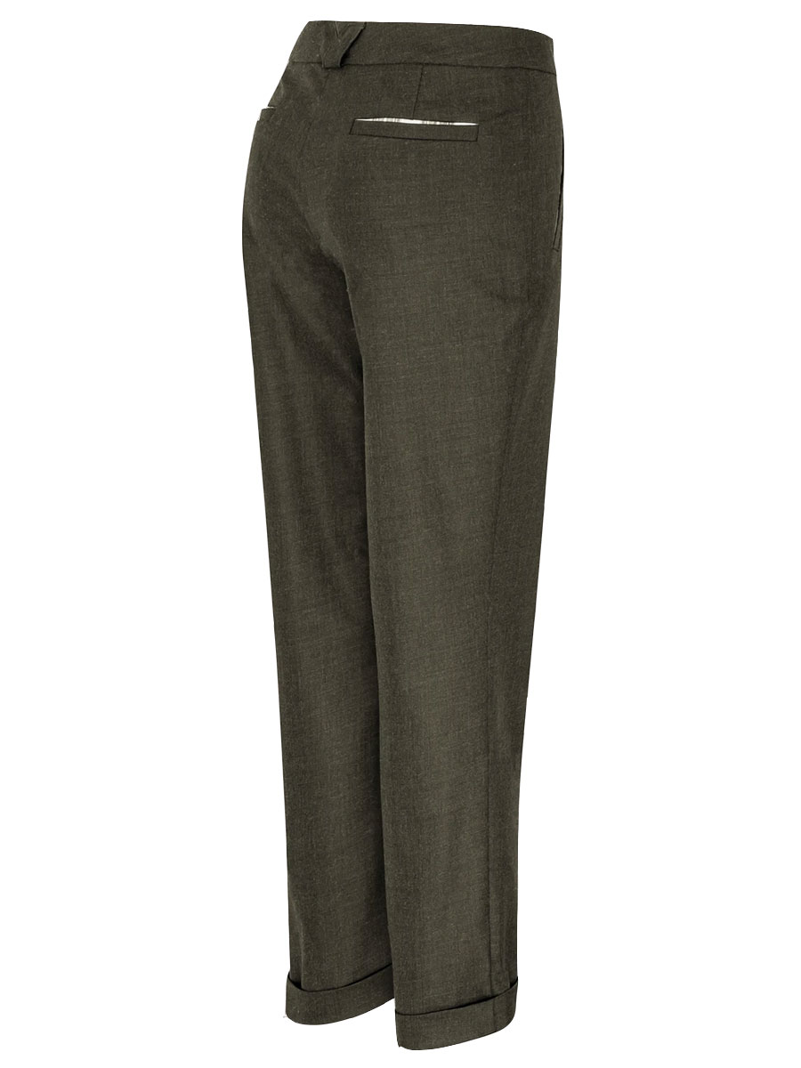 Von & Zu Flanellhose, gerade geschnitten, Chino-Schnitt, grün #2