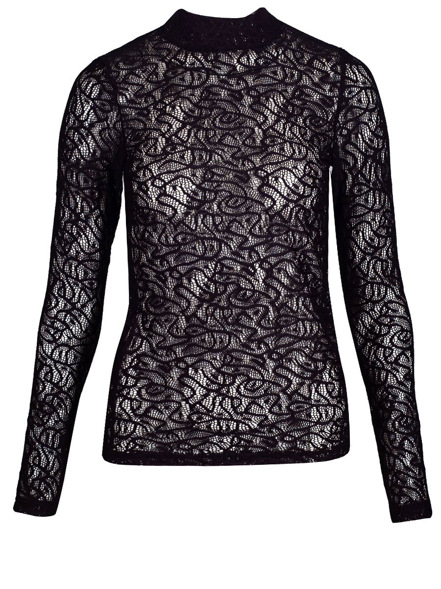 Hammerschmid Langarmshirt Judy, Spitze, schwarz #1