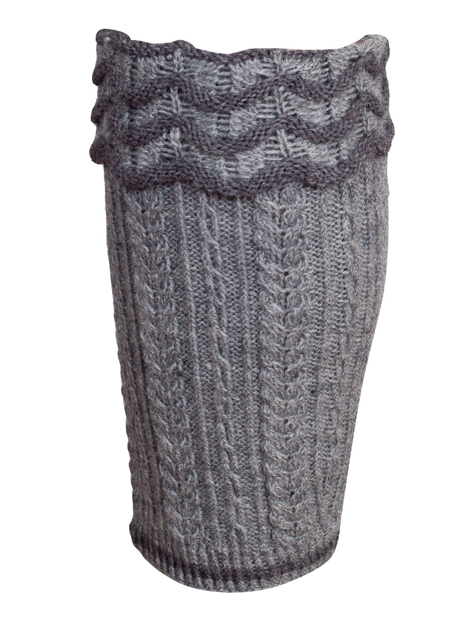 hausg'macht Loferl, kiesel-dunkelgrau, Strick, handgestrickt #1