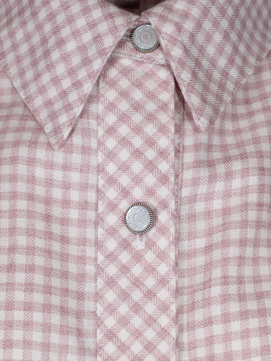 Berwin & Wolff Flanellbluse rosa kariert, weite Arme, Rüschen #3