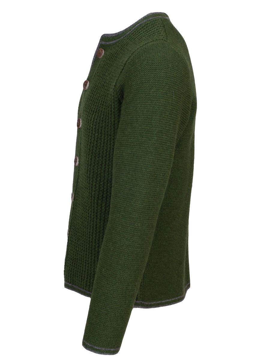 Strickjacke Dominik, grün, graue Einfassung #2