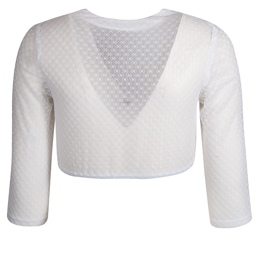 Waldorff Dirndlbluse weiß, Spitze, 3/4-Arm #3