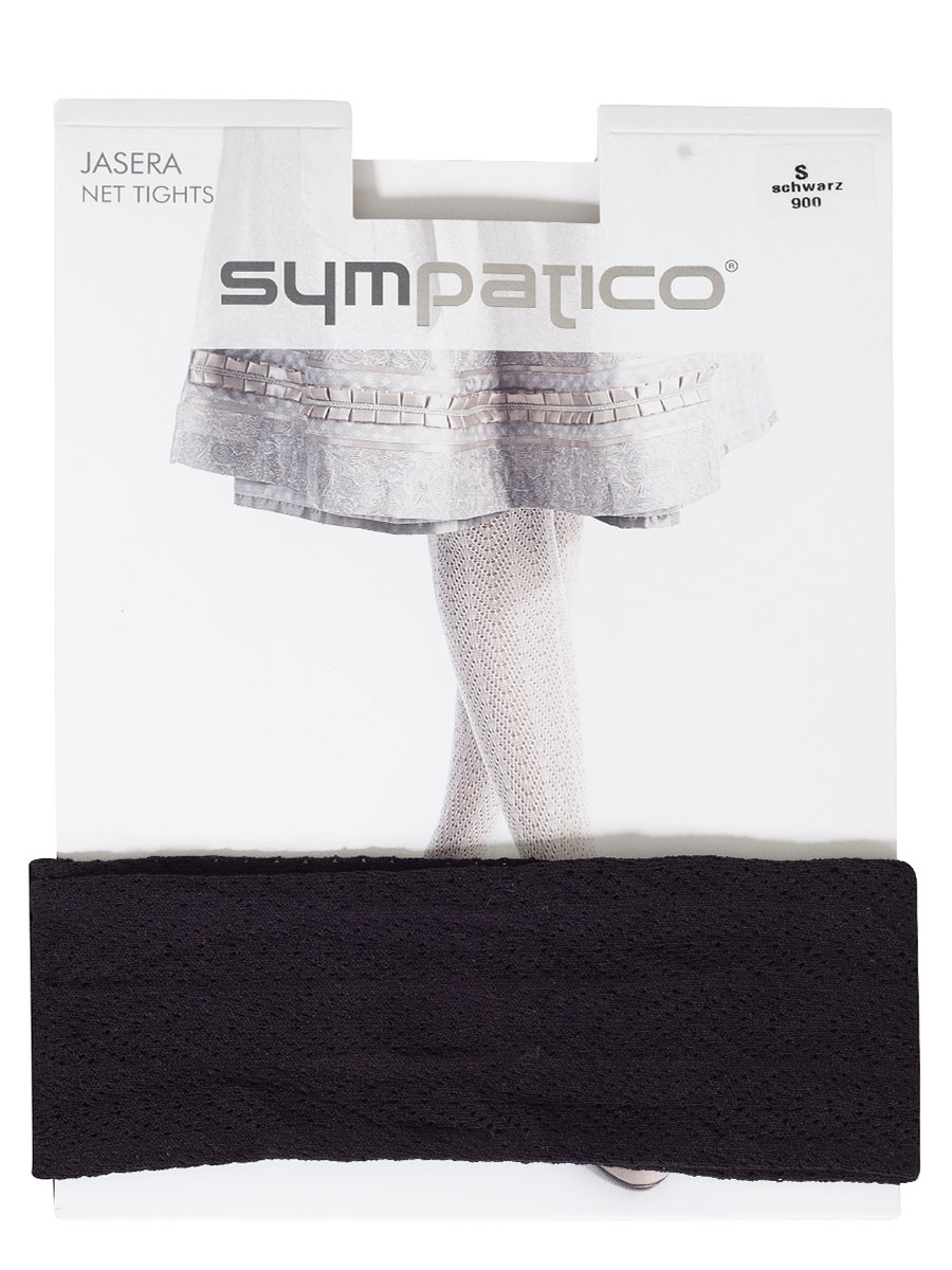 Lusana Damen-Strumpfhose schwarz, Netzstrumpfhose mit Ajourmuster #1