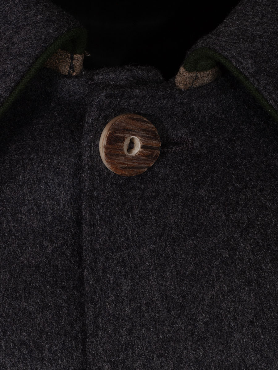 Kaiseralm Lodenmantel Windach, anthrazit, Hirschhornknöpfe #3