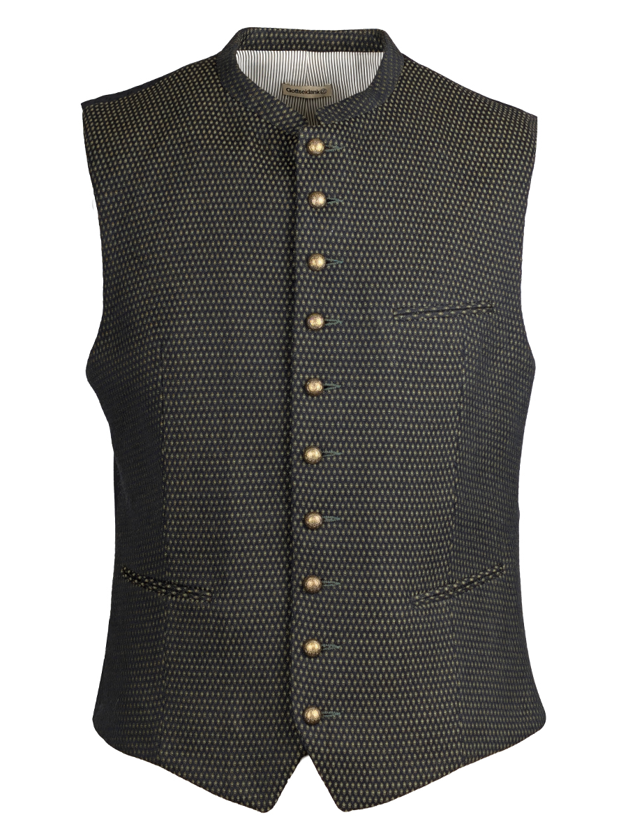 Gottseidank Herrenweste Konstantin, oliv gewebt, Stretch #1
