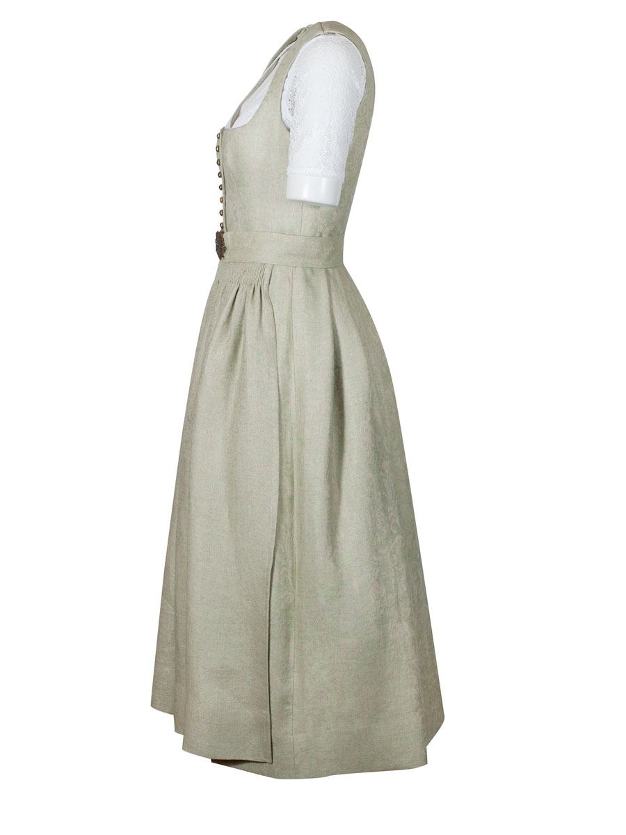 Gottseidank Leinendirndl Monika, lemongras, hochwertig, festlich, 80cm #3