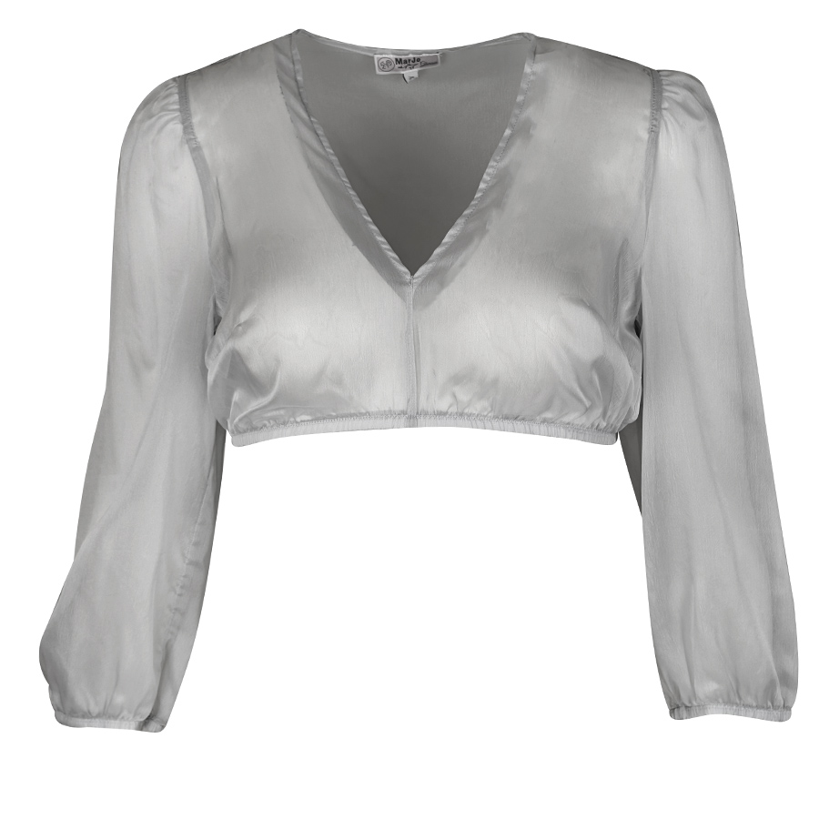 MarJo Dirndlbluse Saldenburg, lichtgrau, transparent #1