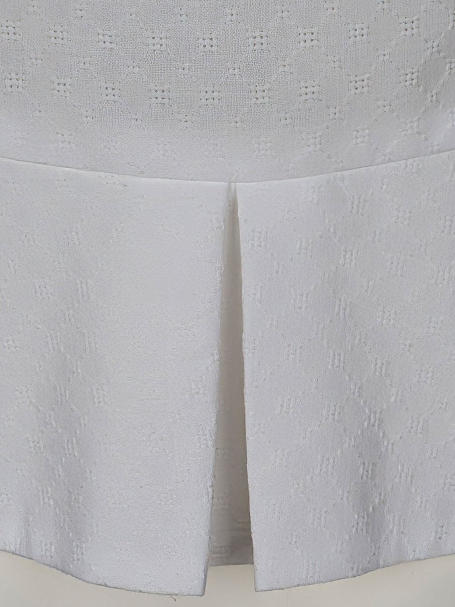Waldorff Spenzerbluse, weiß, Kurzarm, fein gemustert #4