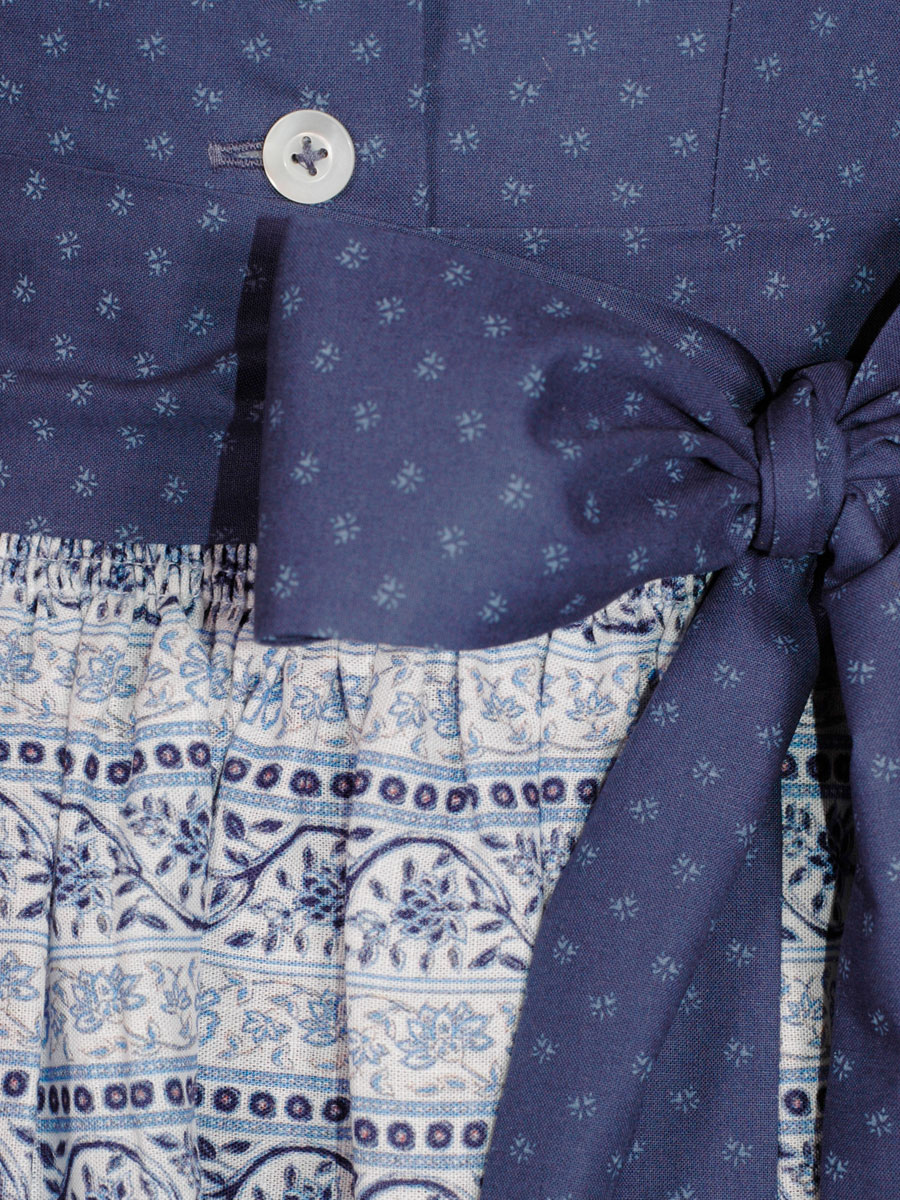hausg'macht Dirndl Pillersee, blau, gemustert, helle Schürze, 80cm #4