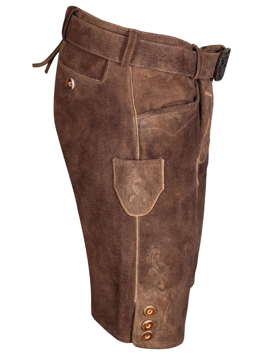 Spieth & Wensky Kurze Lederhose Rampoldi mit Gürtel, honey, braun #2