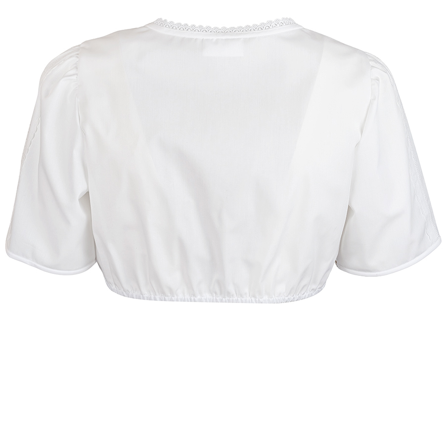 Waldorff Dirndlbluse, weiß, Ärmel mit Spitzenborte #2