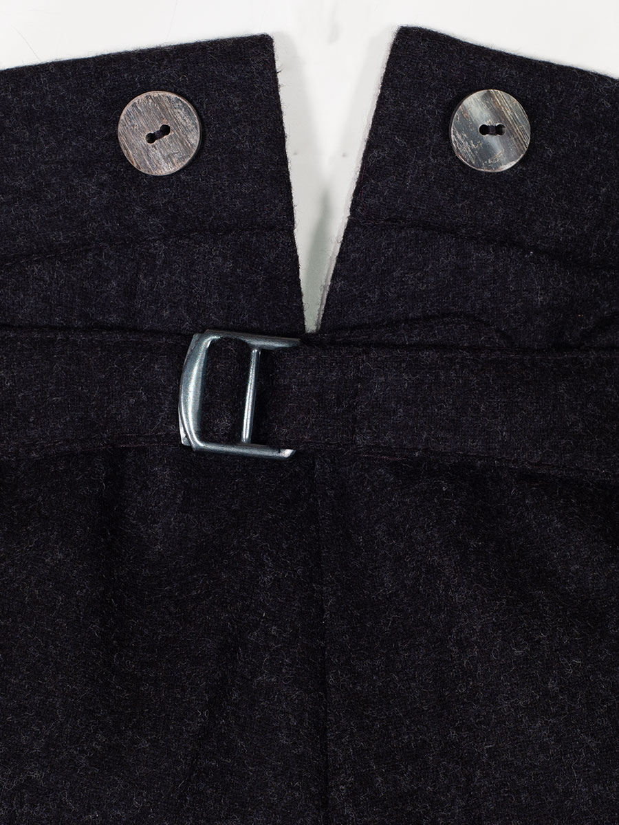 Kult Kluft Lodenhose Loisl, anthrazit, hellgrünes Seitenpaspol #5