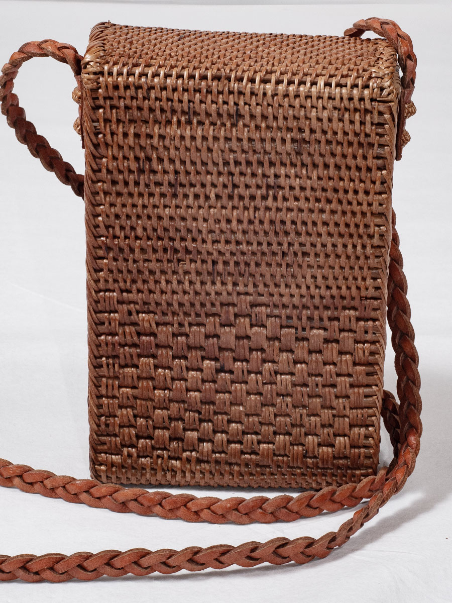 Cassandra Basttasche braun, rechteckig, mit Lederriemen #3