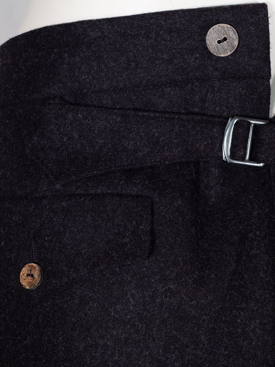 Kult Kluft Lodenhose Loisl, anthrazit, hellgrünes Seitenpaspol #6