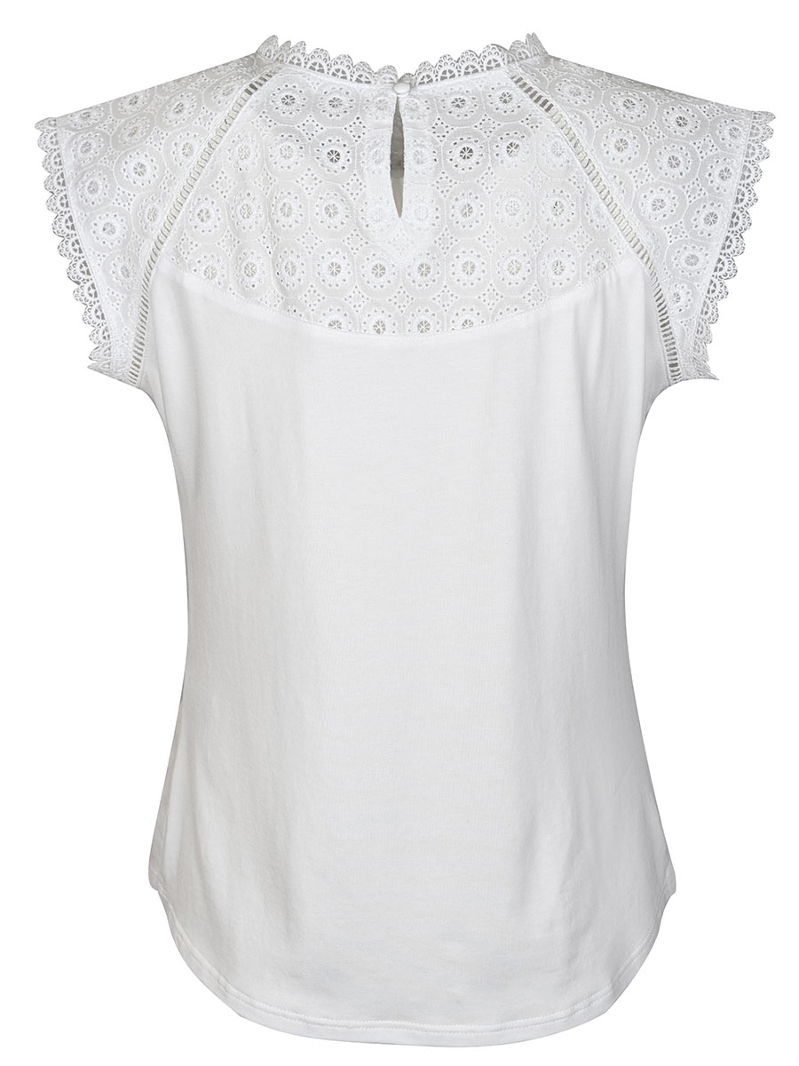 Waldorff Blusenshirt weiß, Spitze #3