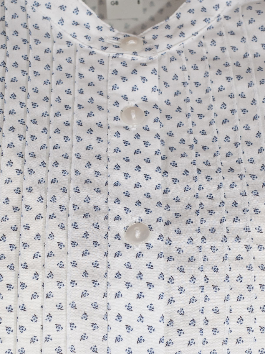 Hammerschmid Marie Langarmbluse, weiß, All-Over Print, blaue Blümchen #3