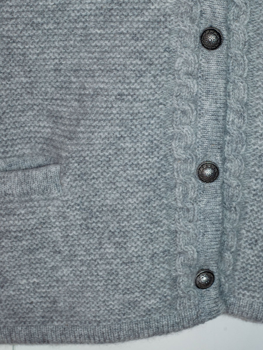 Hammerschmid Finnland Strickjacke, hellgrau, Zopfmuster #3