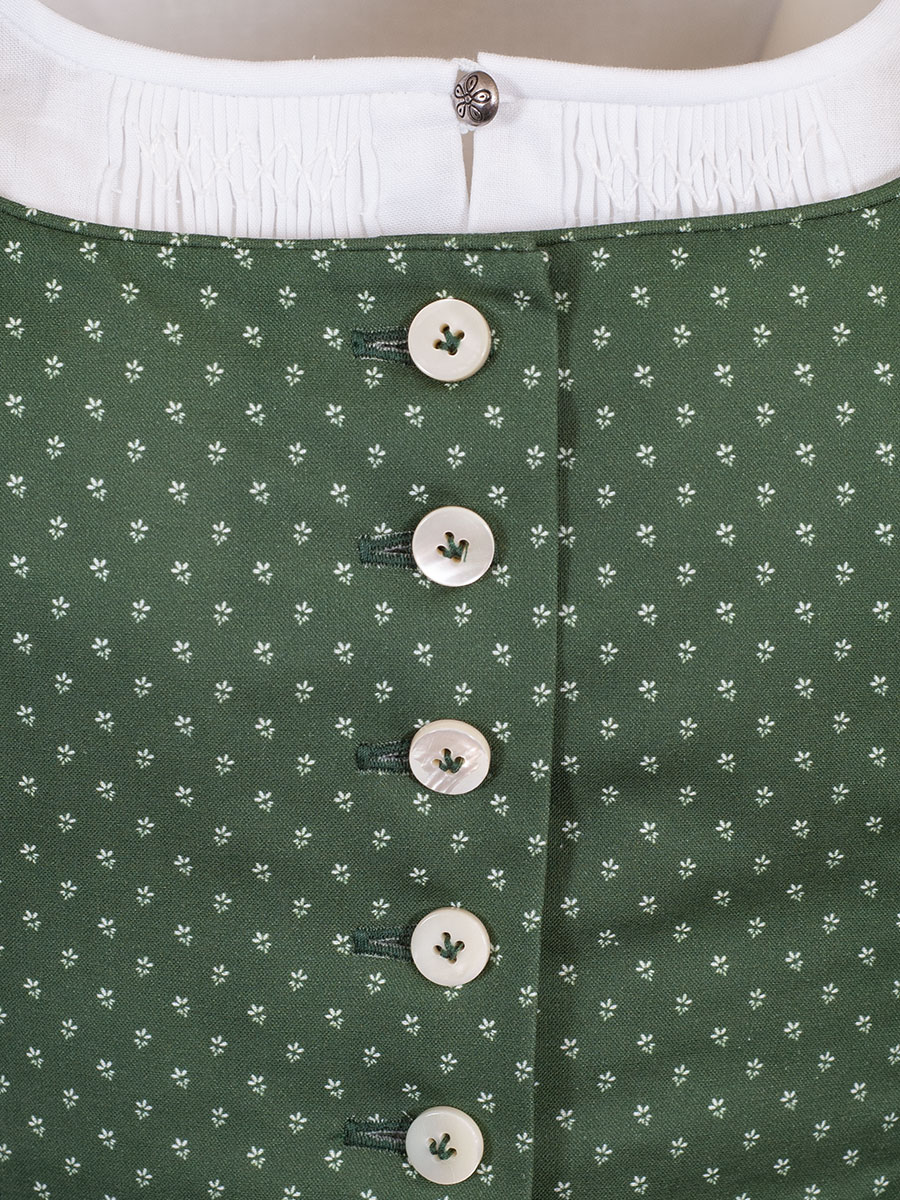 hausg'macht Baumwolldirndl Koflersee, grün, weiße Schürze mit Blumen, Stretch, 80cm #4