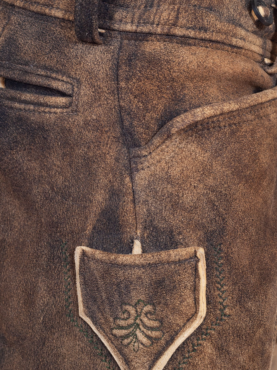 hausg´macht Hochwertige Lederbundhose Wallgau, Hirsch, sämisch, eibe #6