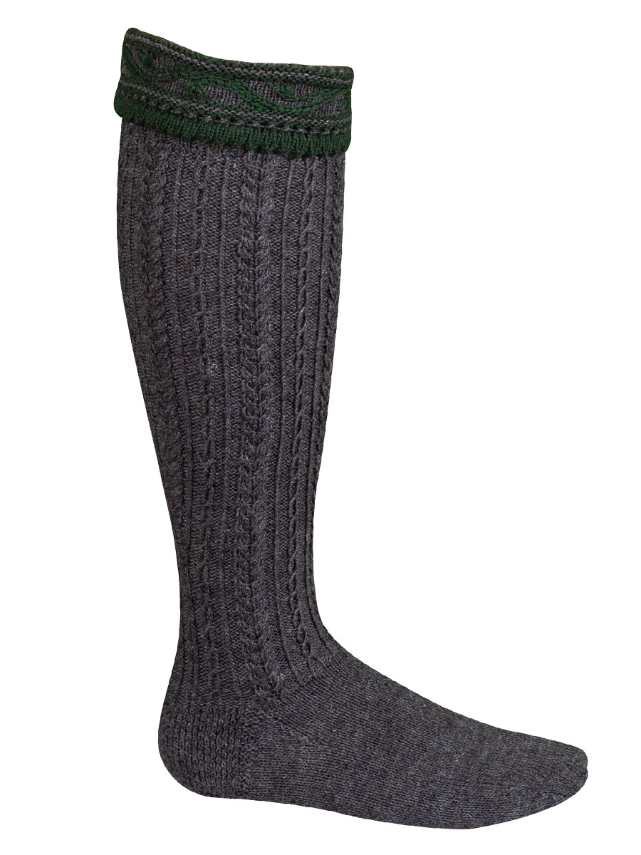 hausg'macht Umschlagstrumpf, dunkelgrau-blaugrün, handgefertigt #1