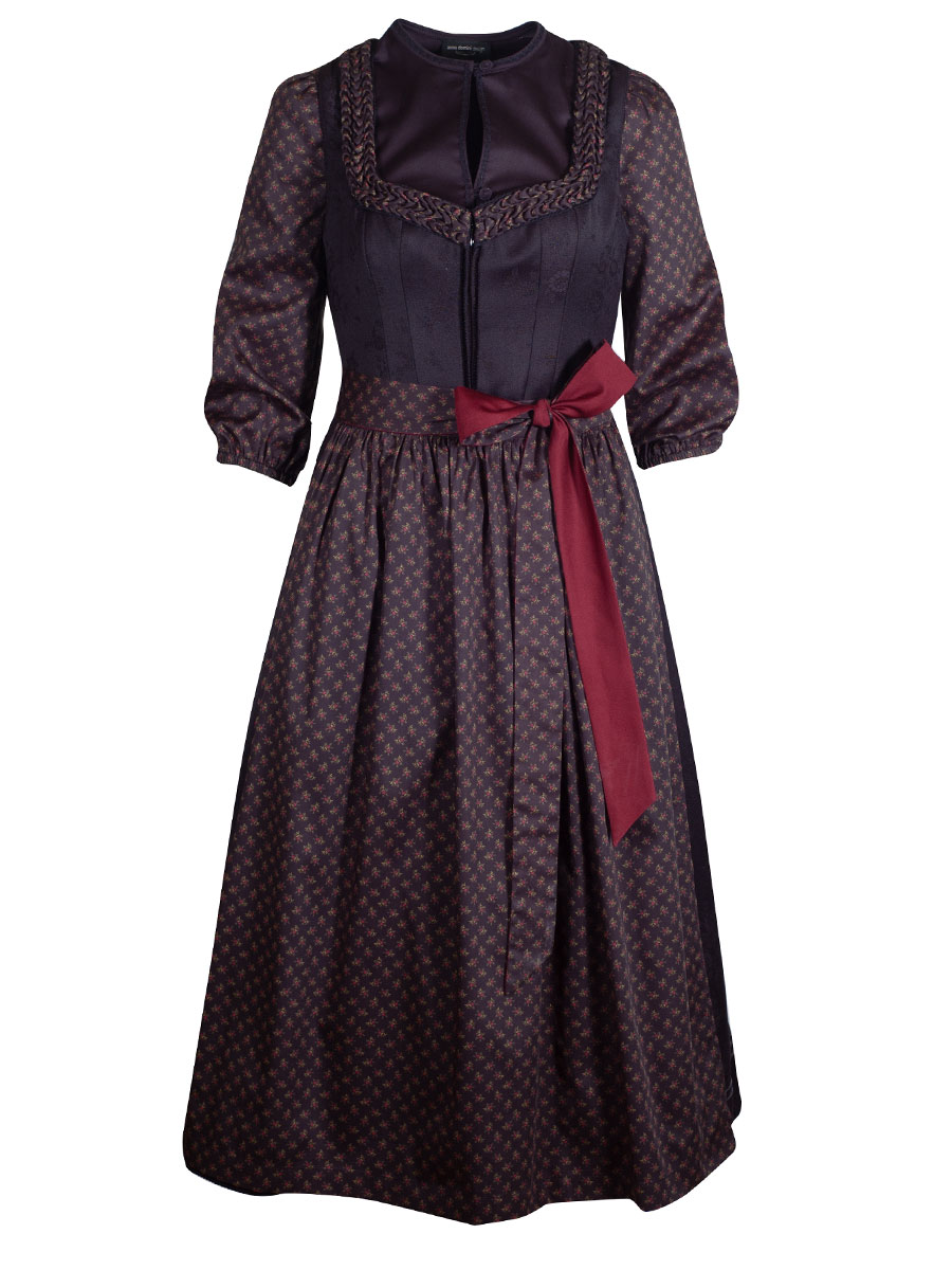 Anno Domini Dirndl Eva-Marie schwarz, geblümt, Schoßerl, 80lg #1